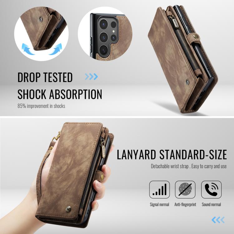 For Samsung Galaxy S25 Ultra 5G CaseMe 008 Detachable Multifunctional Leather Phone Case