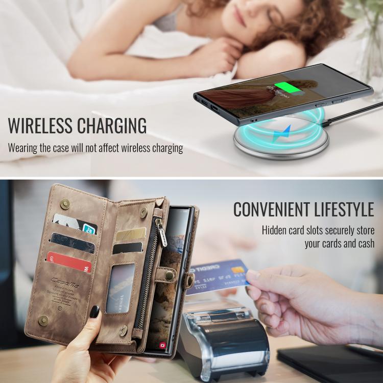 For Samsung Galaxy S25 Ultra 5G CaseMe 008 Detachable Multifunctional Leather Phone Case