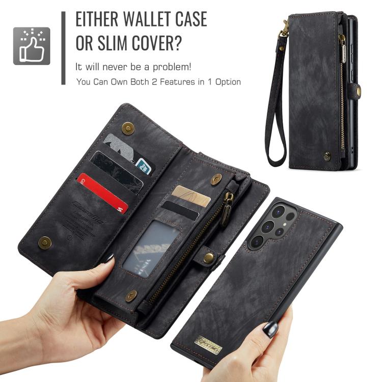 For Samsung Galaxy S25 Ultra 5G CaseMe 008 Detachable Multifunctional Leather Phone Case