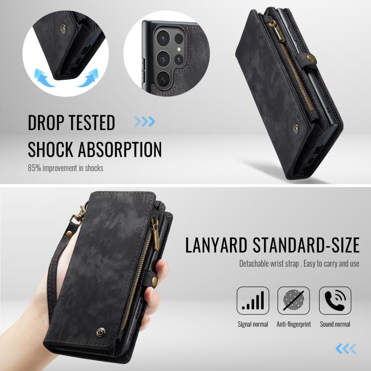For Samsung Galaxy S25 Ultra 5G CaseMe 008 Detachable Multifunctional Leather Phone Case