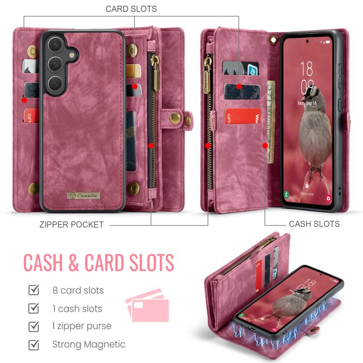 For Samsung Galaxy S25 5G CaseMe 008 Detachable Multifunctional Leather Phone Case