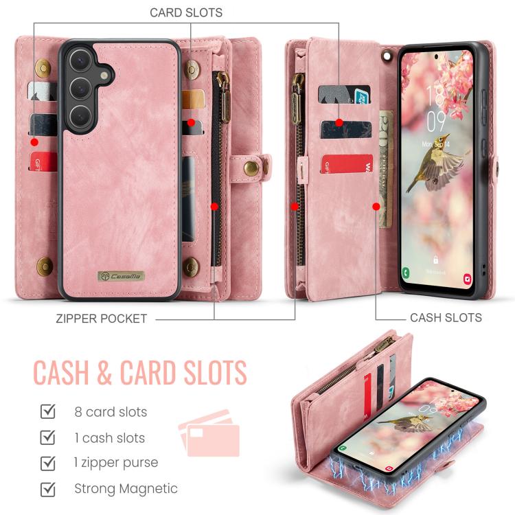 For Samsung Galaxy S25 5G CaseMe 008 Detachable Multifunctional Leather Phone Case