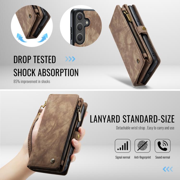 For Samsung Galaxy S25 5G CaseMe 008 Detachable Multifunctional Leather Phone Case