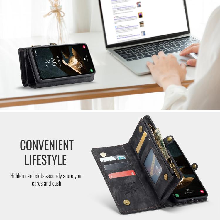 For Samsung Galaxy S25 5G CaseMe 008 Detachable Multifunctional Leather Phone Case