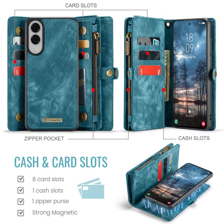 For Samsung Galaxy S25 Edge 5G CaseMe 008 Detachable Multifunctional Leather Phone Case