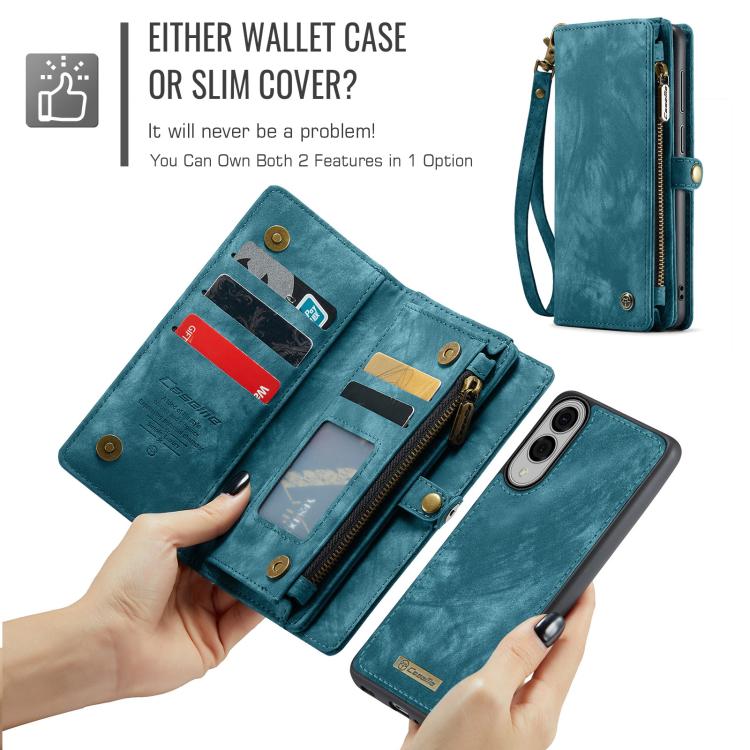 For Samsung Galaxy S25 Edge 5G CaseMe 008 Detachable Multifunctional Leather Phone Case