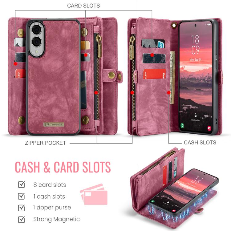 For Samsung Galaxy S25 Edge 5G CaseMe 008 Detachable Multifunctional Leather Phone Case