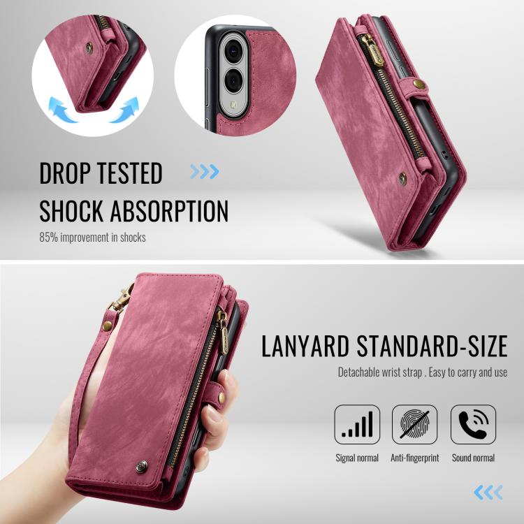 For Samsung Galaxy S25 Edge 5G CaseMe 008 Detachable Multifunctional Leather Phone Case