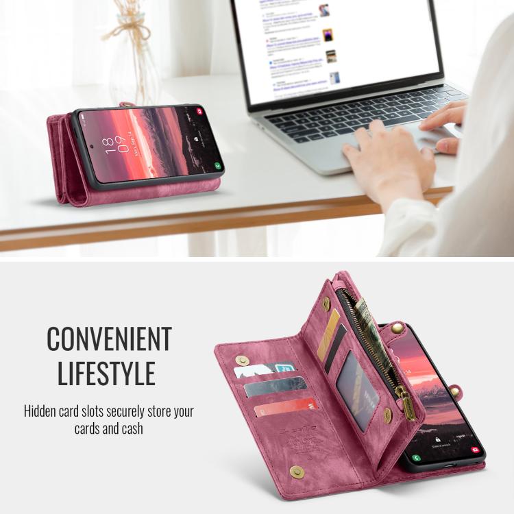 For Samsung Galaxy S25 Edge 5G CaseMe 008 Detachable Multifunctional Leather Phone Case