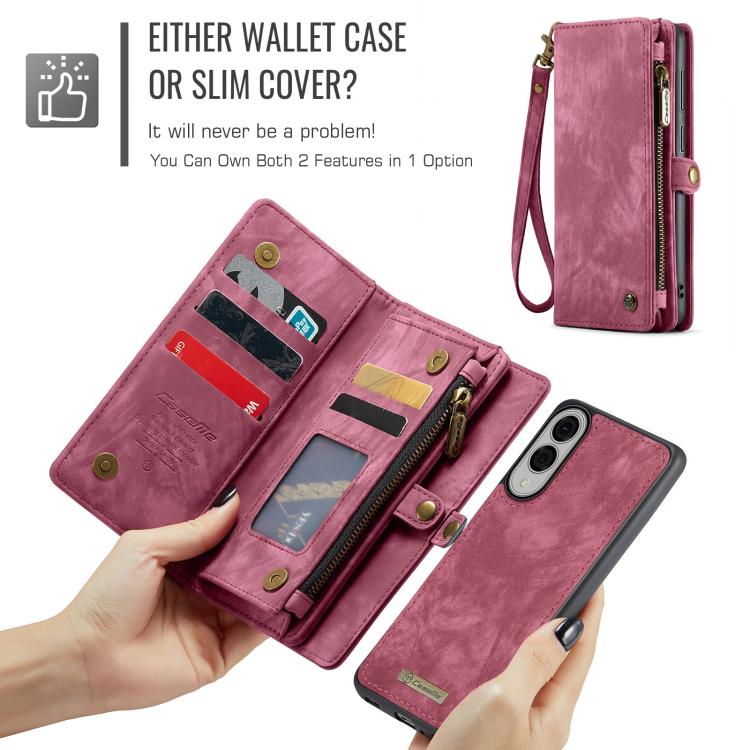 For Samsung Galaxy S25 Edge 5G CaseMe 008 Detachable Multifunctional Leather Phone Case