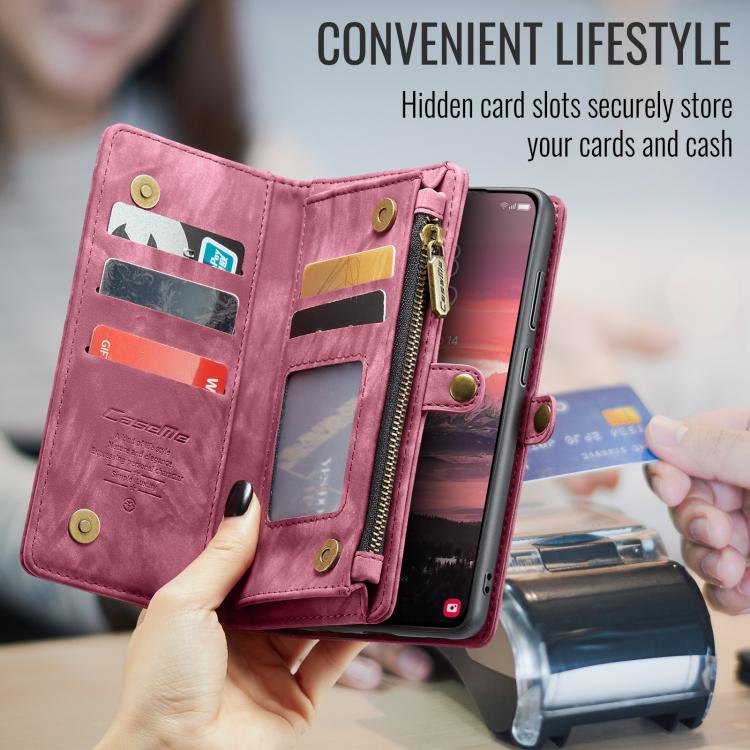 For Samsung Galaxy S25 Edge 5G CaseMe 008 Detachable Multifunctional Leather Phone Case