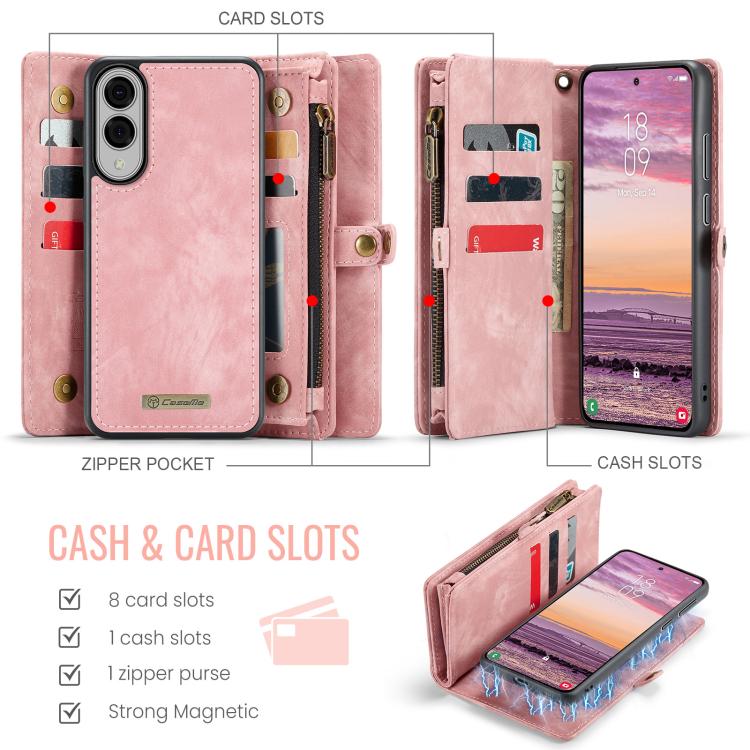 For Samsung Galaxy S25 Edge 5G CaseMe 008 Detachable Multifunctional Leather Phone Case