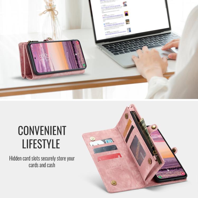 For Samsung Galaxy S25 Edge 5G CaseMe 008 Detachable Multifunctional Leather Phone Case