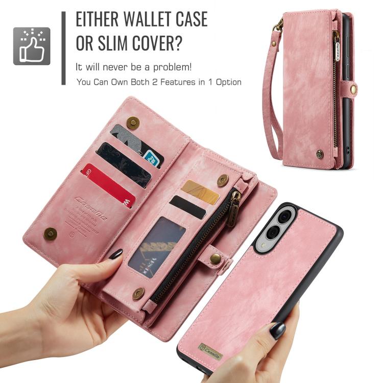 For Samsung Galaxy S25 Edge 5G CaseMe 008 Detachable Multifunctional Leather Phone Case