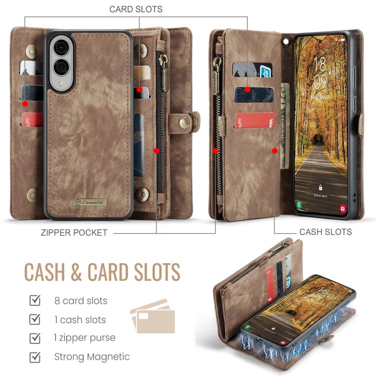 For Samsung Galaxy S25 Edge 5G CaseMe 008 Detachable Multifunctional Leather Phone Case