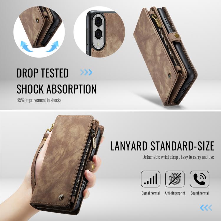 For Samsung Galaxy S25 Edge 5G CaseMe 008 Detachable Multifunctional Leather Phone Case