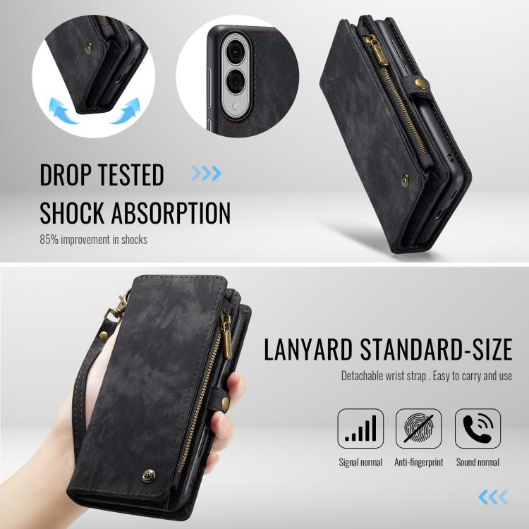 For Samsung Galaxy S25 Edge 5G CaseMe 008 Detachable Multifunctional Leather Phone Case