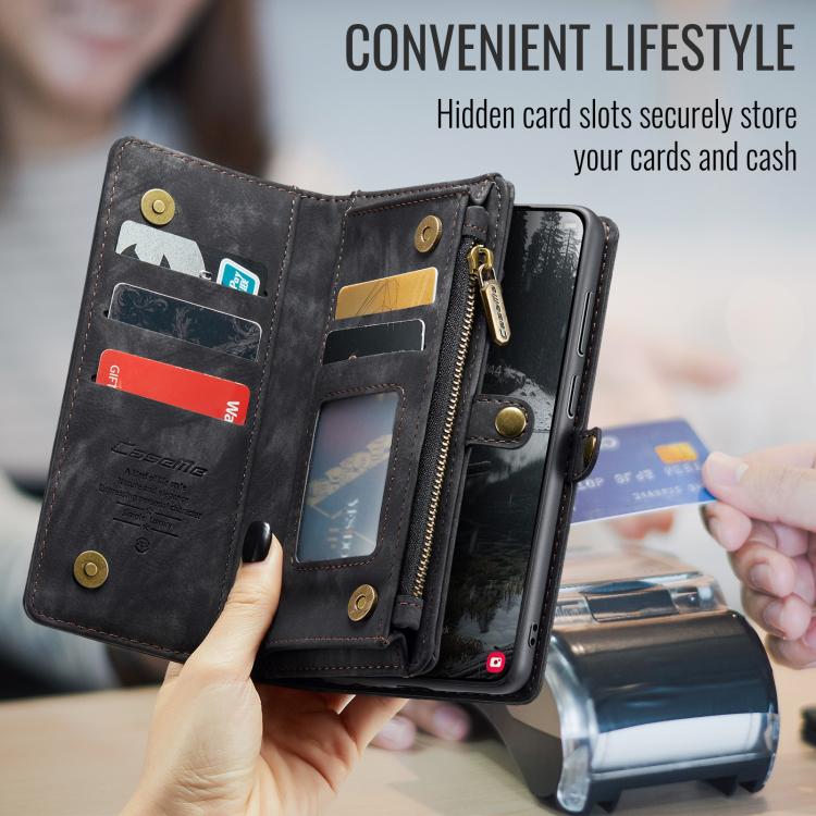 For Samsung Galaxy S25 Edge 5G CaseMe 008 Detachable Multifunctional Leather Phone Case