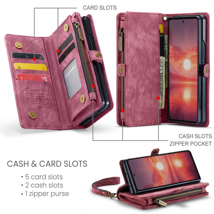 For Samsung Galaxy Z Fold7 CaseMe 008 Detachable Multifunctional Leather Phone Case