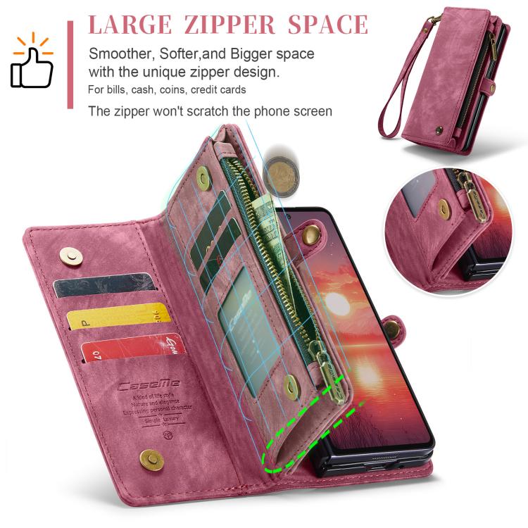 For Samsung Galaxy Z Fold7 CaseMe 008 Detachable Multifunctional Leather Phone Case