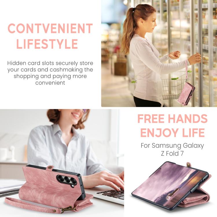 For Samsung Galaxy Z Fold7 CaseMe 008 Detachable Multifunctional Leather Phone Case