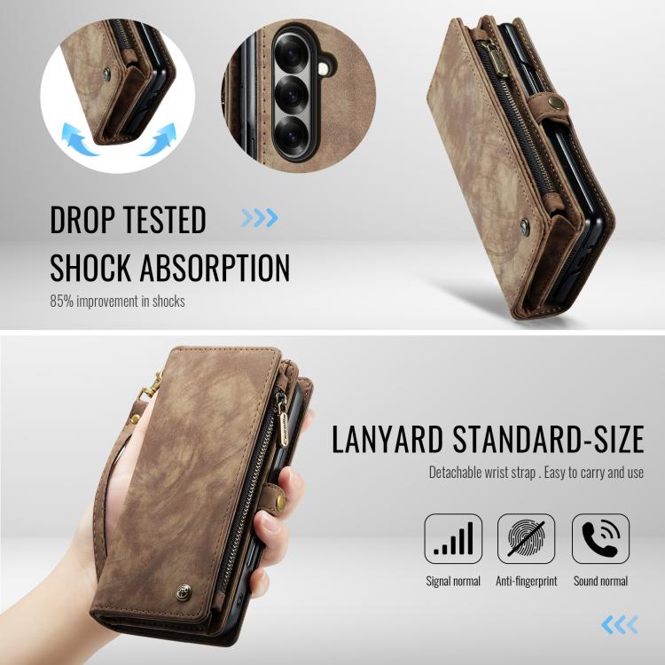 For Samsung Galaxy Z Fold7 CaseMe 008 Detachable Multifunctional Leather Phone Case