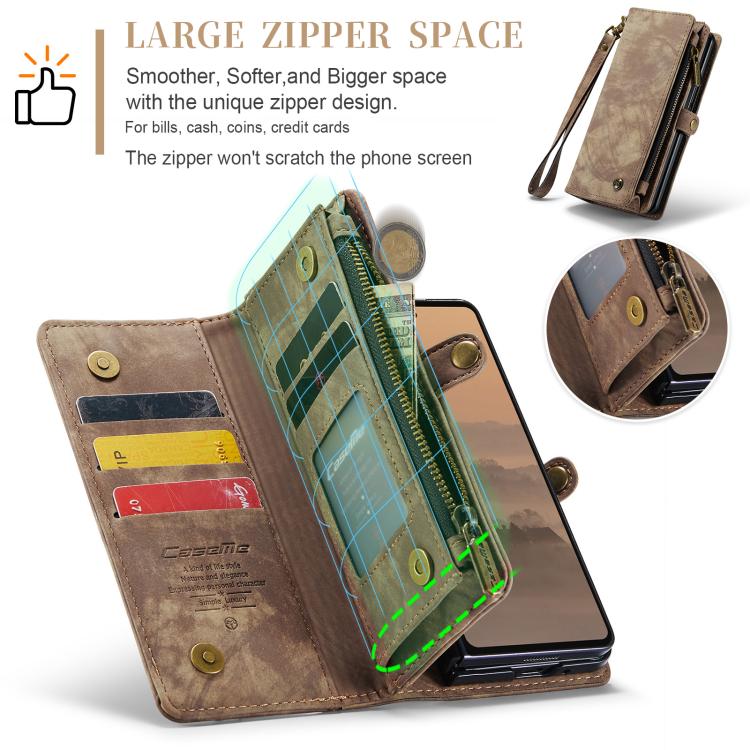 For Samsung Galaxy Z Fold7 CaseMe 008 Detachable Multifunctional Leather Phone Case