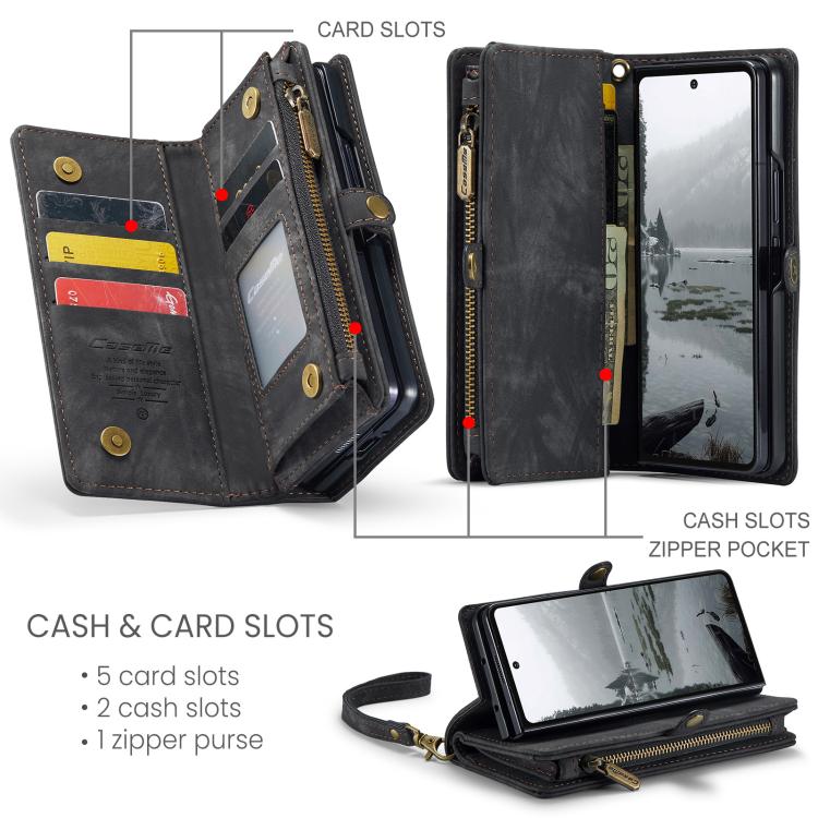 For Samsung Galaxy Z Fold7 CaseMe 008 Detachable Multifunctional Leather Phone Case