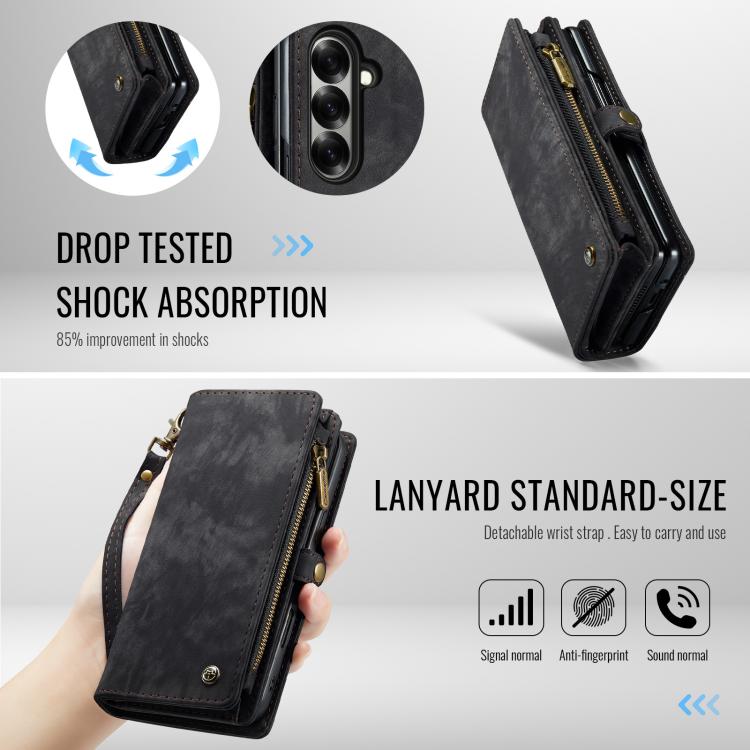 For Samsung Galaxy Z Fold7 CaseMe 008 Detachable Multifunctional Leather Phone Case