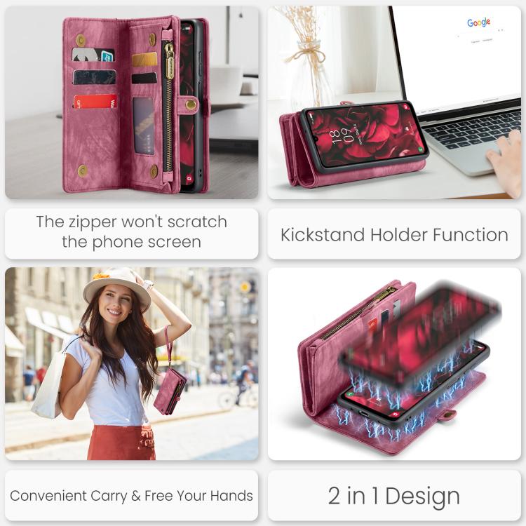 For Samsung Galaxy A17 CaseMe 008 Detachable Multifunctional Leather Phone Case