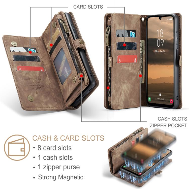 For Samsung Galaxy A17 CaseMe 008 Detachable Multifunctional Leather Phone Case