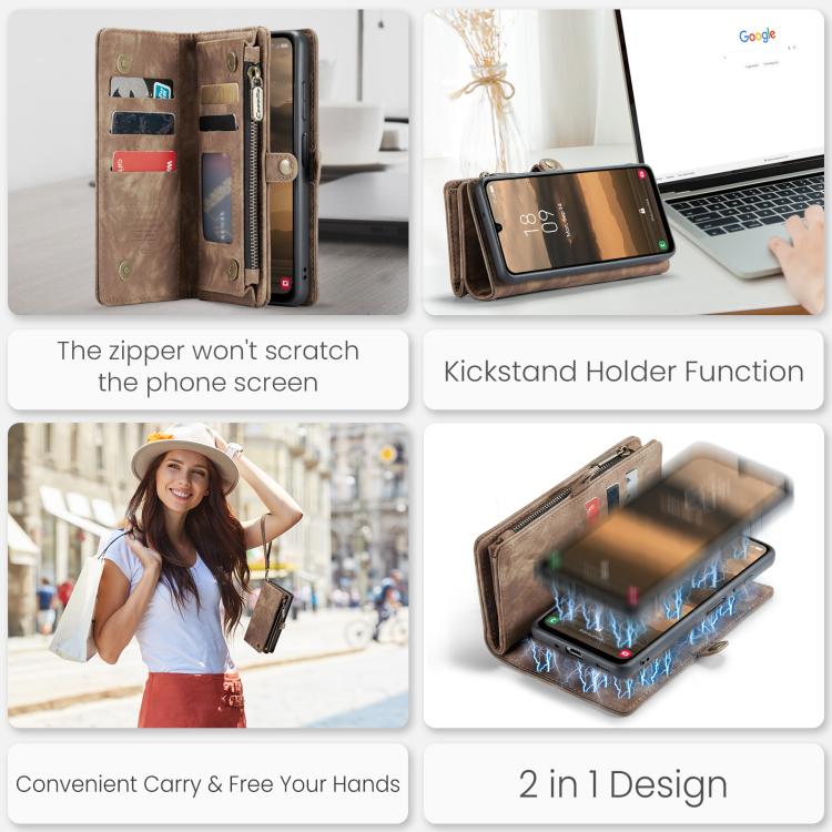 For Samsung Galaxy A17 CaseMe 008 Detachable Multifunctional Leather Phone Case