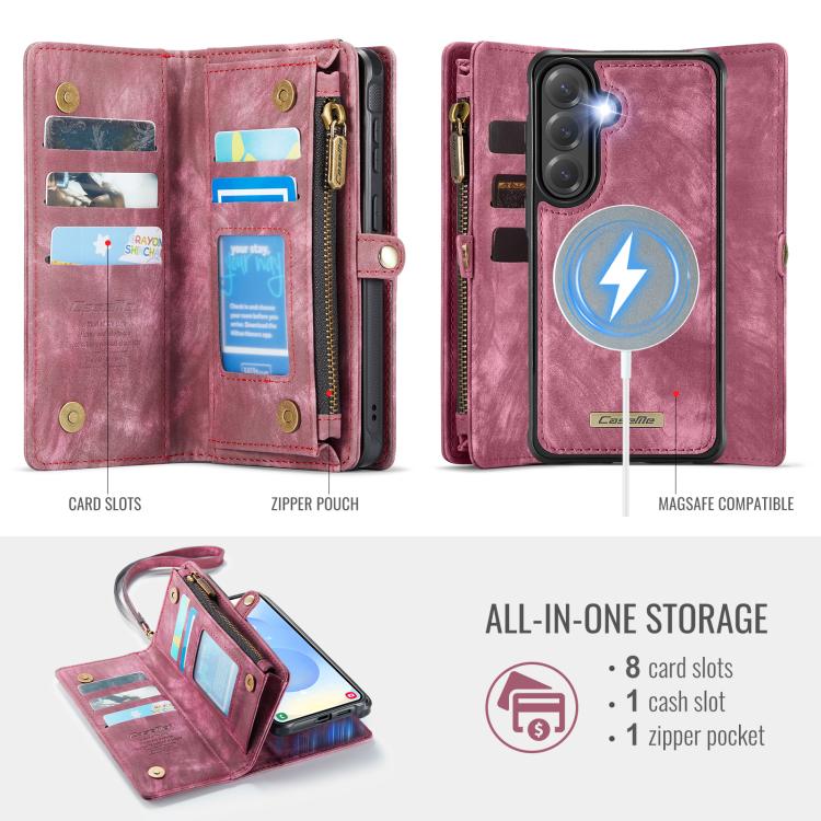 For Samsung Galaxy S26+ 5G CaseMe 008 Detachable Multifunctional Leather Phone Case