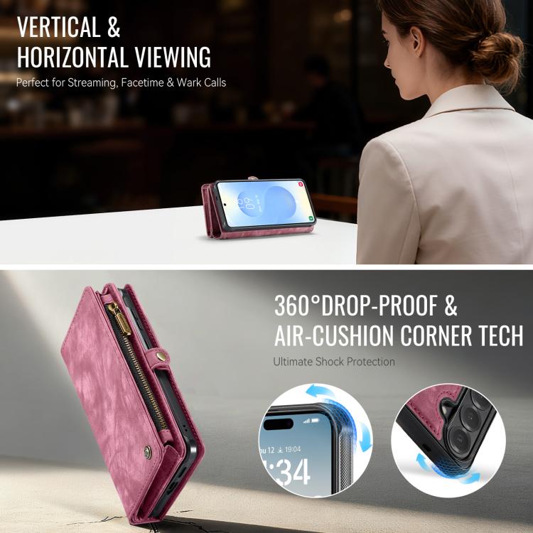 For Samsung Galaxy S26+ 5G CaseMe 008 Detachable Multifunctional Leather Phone Case