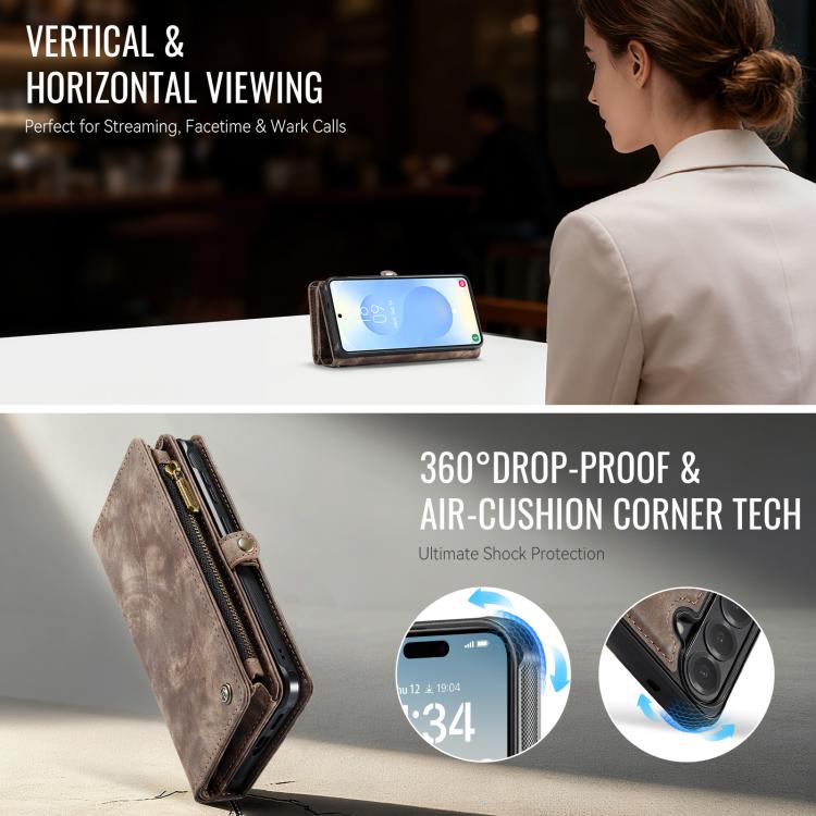 For Samsung Galaxy S26+ 5G CaseMe 008 Detachable Multifunctional Leather Phone Case