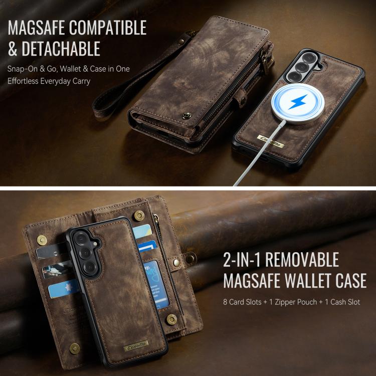 For Samsung Galaxy S26+ 5G CaseMe 008 Detachable Multifunctional Leather Phone Case