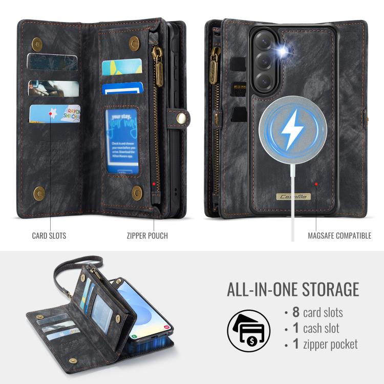 For Samsung Galaxy S26+ 5G CaseMe 008 Detachable Multifunctional Leather Phone Case