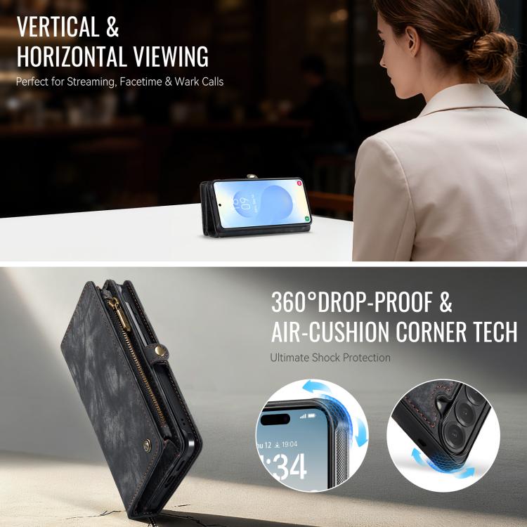 For Samsung Galaxy S26+ 5G CaseMe 008 Detachable Multifunctional Leather Phone Case