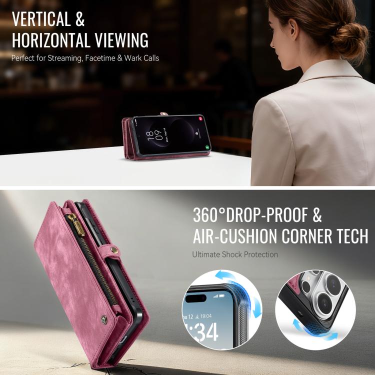 For Samsung Galaxy S26 Ultra 5G CaseMe 008 Detachable Multifunctional Leather Phone Case