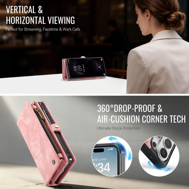 For Samsung Galaxy S26 Ultra 5G CaseMe 008 Detachable Multifunctional Leather Phone Case