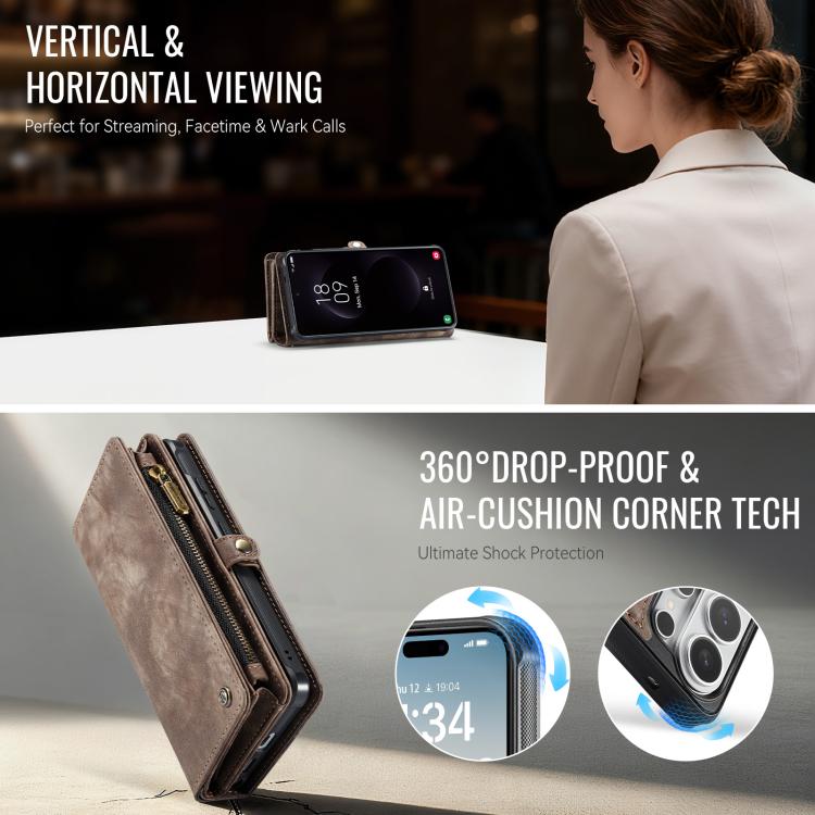 For Samsung Galaxy S26 Ultra 5G CaseMe 008 Detachable Multifunctional Leather Phone Case