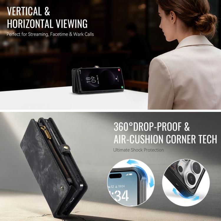 For Samsung Galaxy S26 Ultra 5G CaseMe 008 Detachable Multifunctional Leather Phone Case