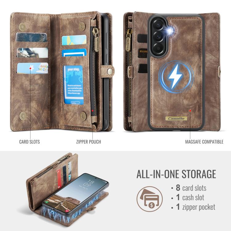 For Samsung Galaxy A37 5G CaseMe 008 Detachable Multifunctional Leather Phone Case