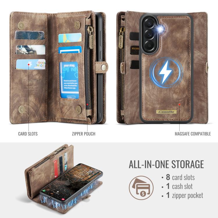 For Samsung Galaxy A57 5G CaseMe 008 Detachable Multifunctional Leather Phone Case