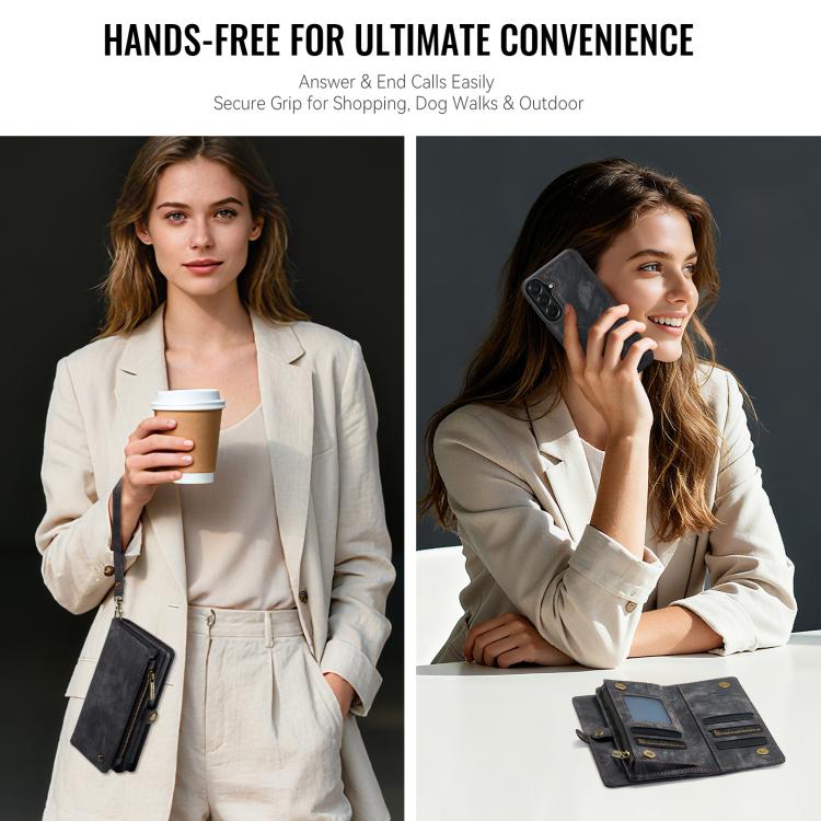 For Samsung Galaxy A57 5G CaseMe 008 Detachable Multifunctional Leather Phone Case