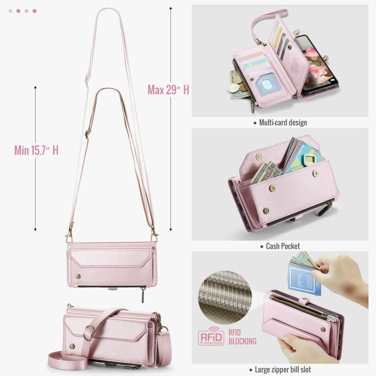 For Samsung Galaxy A16 5G CaseMe C36 Card Slots Zipper Wallet RFID Anti-theft Leather Phone Case