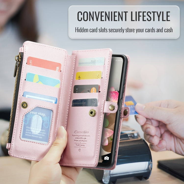 For Samsung Galaxy A16 5G CaseMe C36 Card Slots Zipper Wallet RFID Anti-theft Leather Phone Case