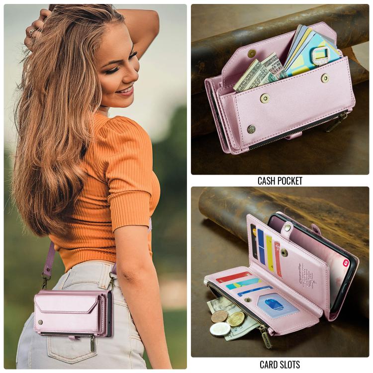 For Samsung Galaxy A16 5G CaseMe C36 Card Slots Zipper Wallet RFID Anti-theft Leather Phone Case