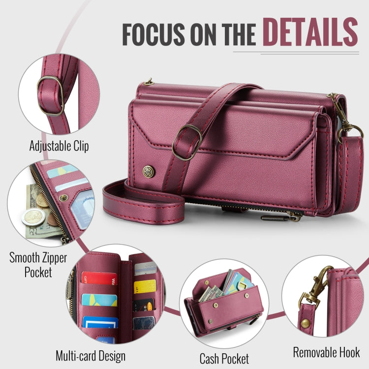 For Samsung Galaxy A16 5G CaseMe C36 Card Slots Zipper Wallet RFID Anti-theft Leather Phone Case