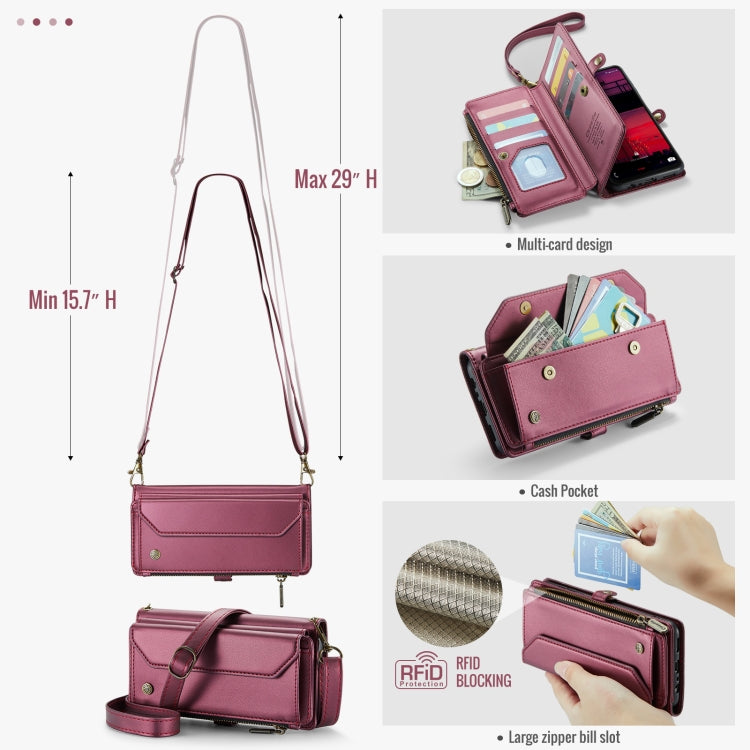 For Samsung Galaxy A16 5G CaseMe C36 Card Slots Zipper Wallet RFID Anti-theft Leather Phone Case